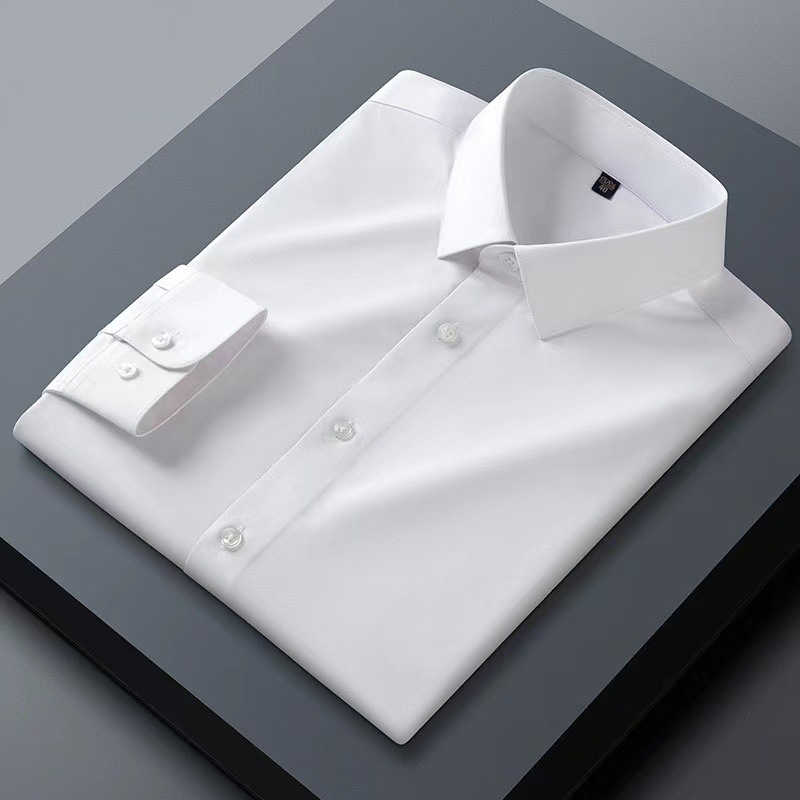 Men's Solid Silk Shirt White Silk Shirt