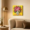 DIY Pre-Framed Flower Vase Button Art Canvas Kit