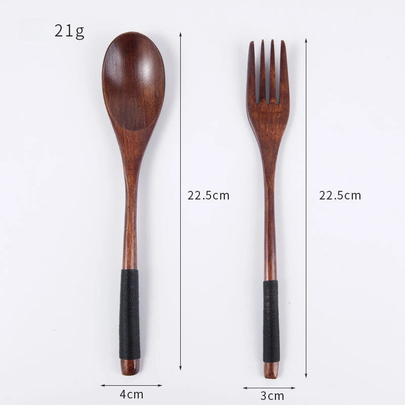 Creative Japanese Tableware Set Phoebe Chopsticks Knife, Fork And Spoon Four-piece Set Wooden Simple Chopsticks And Spoon Set