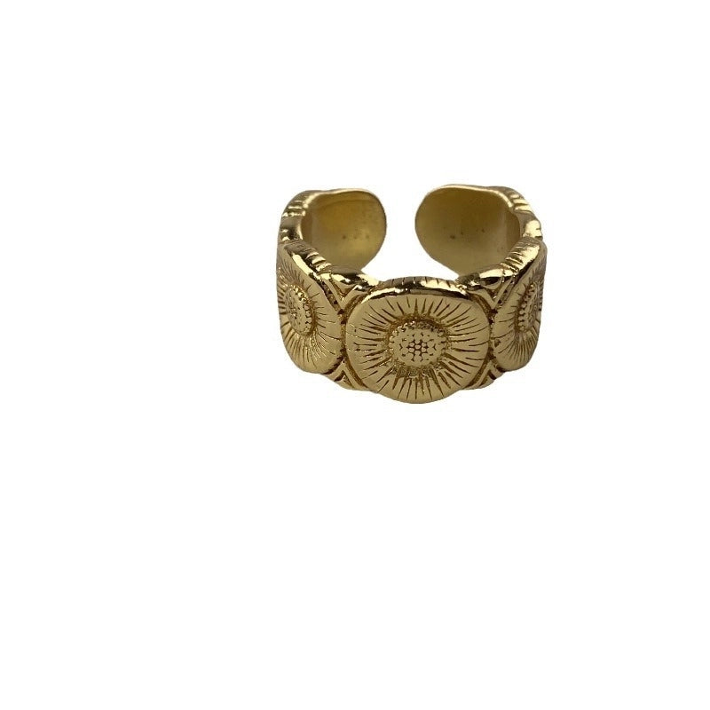 Copper Geometric Open Rings