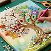 DIY Pearl Painting Four Seasons Tree for Home Decor with Frame(25x25cm)