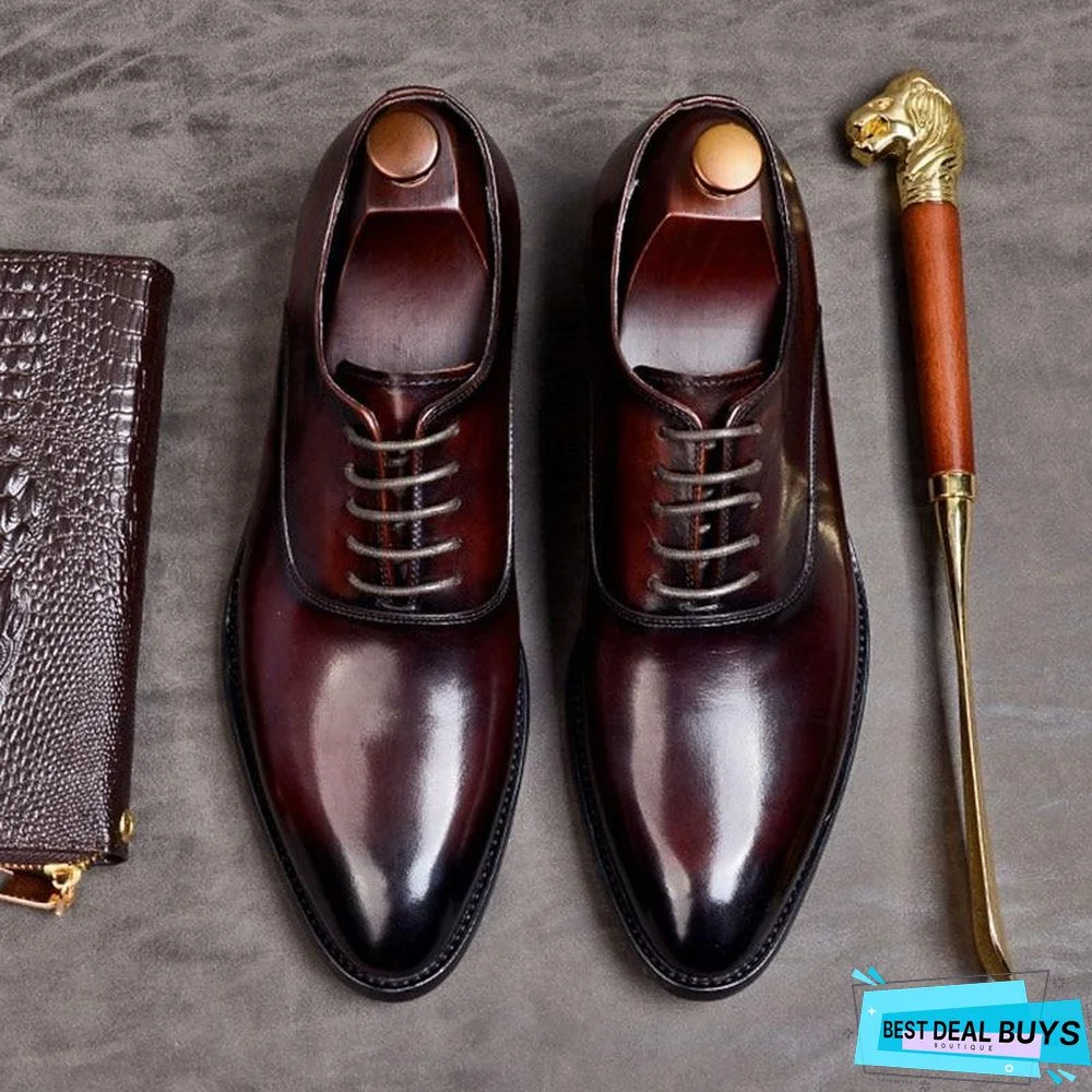 Men Formal Shoes Genuine Leather Italian Designer Shoes
