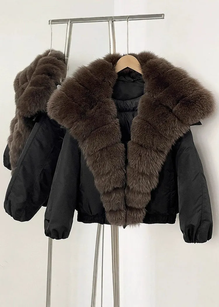 Arden Luxe - Faux Fur Collar Puffer Jacket