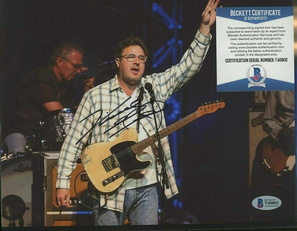 Vince Gill signed The Eagles 8x10 autographed Photo Poster painting BAS Beckett COA