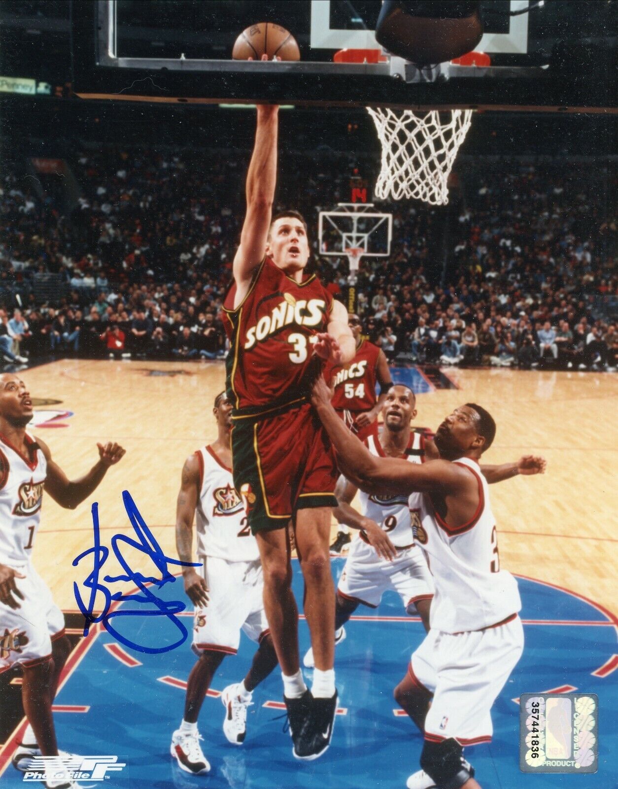 Brent Barry Sonics Clippers Spurs Signed Autographed 8x10 Glossy Photo Poster painting COA