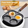 4-Cup Cast Iron Egg Frying Pan with Handle Pancake Pan Egg Cooker Fried Egg Pan