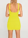 Solid Color Sleeveless Simple Mini Dress