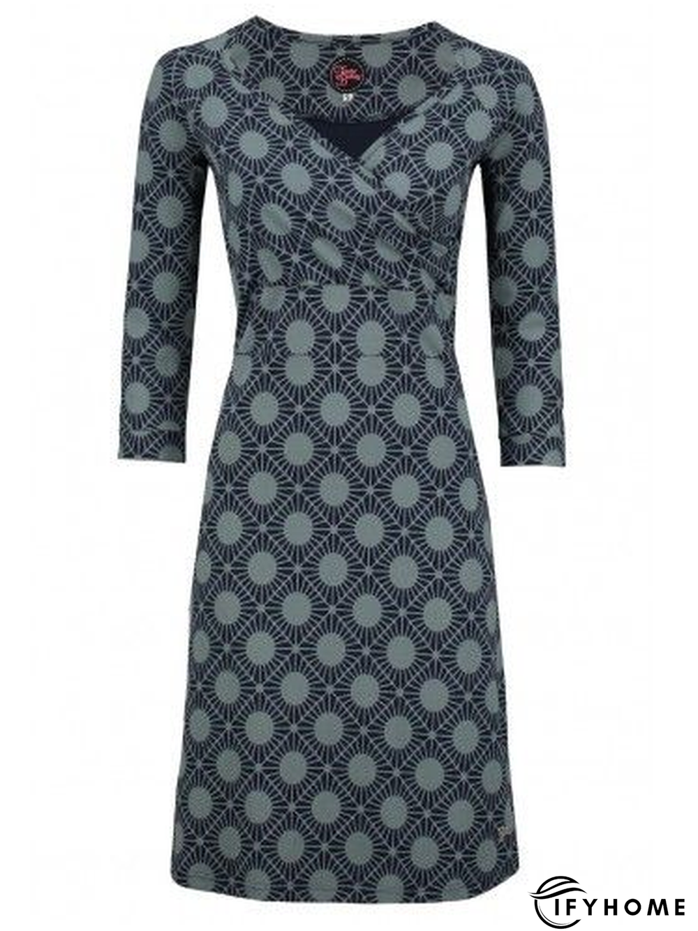 Printed Long Sleeve Casual Knitting Dress | IFYHOME