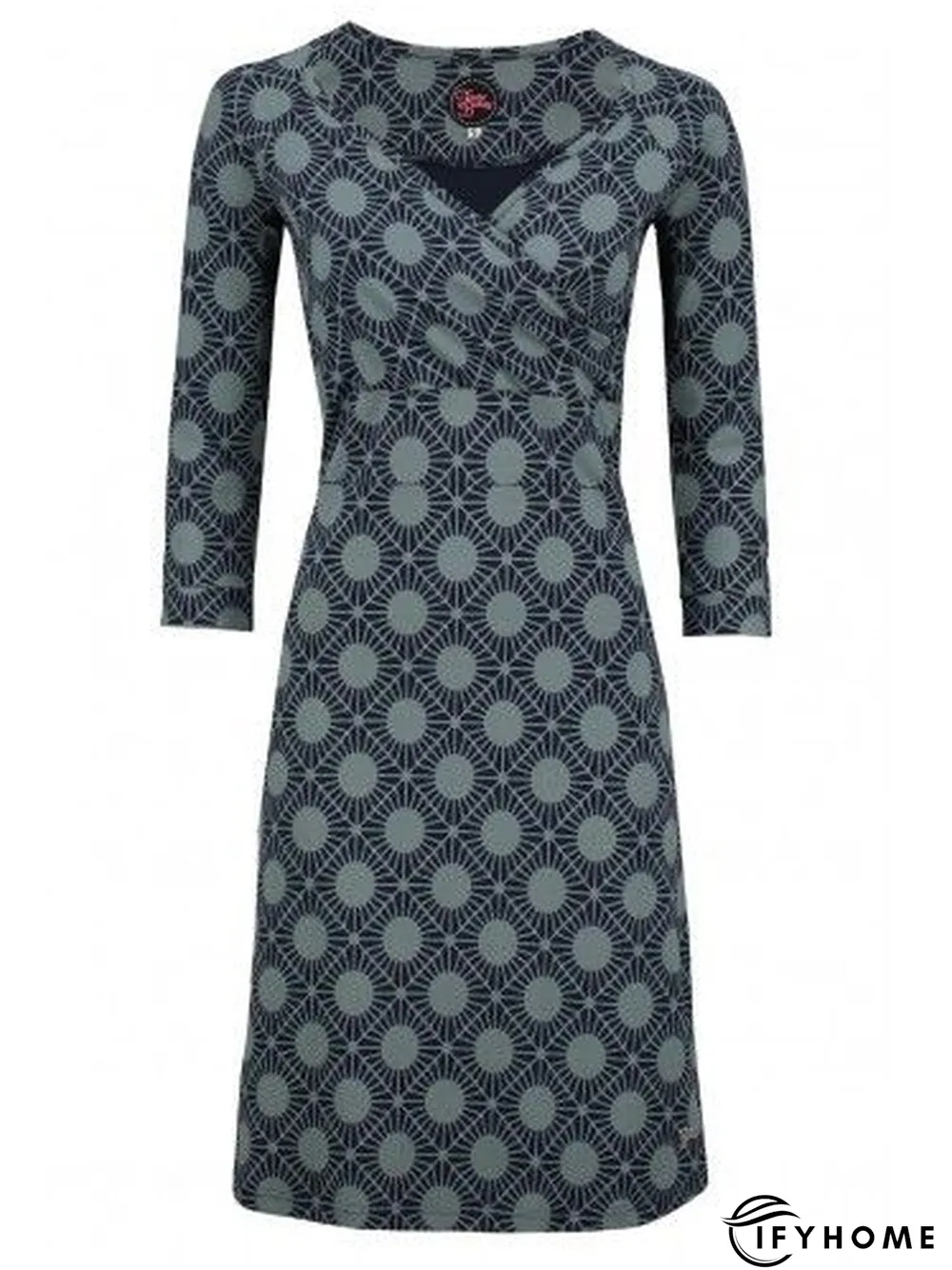 Printed Long Sleeve Casual Knitting Dress | IFYHOME