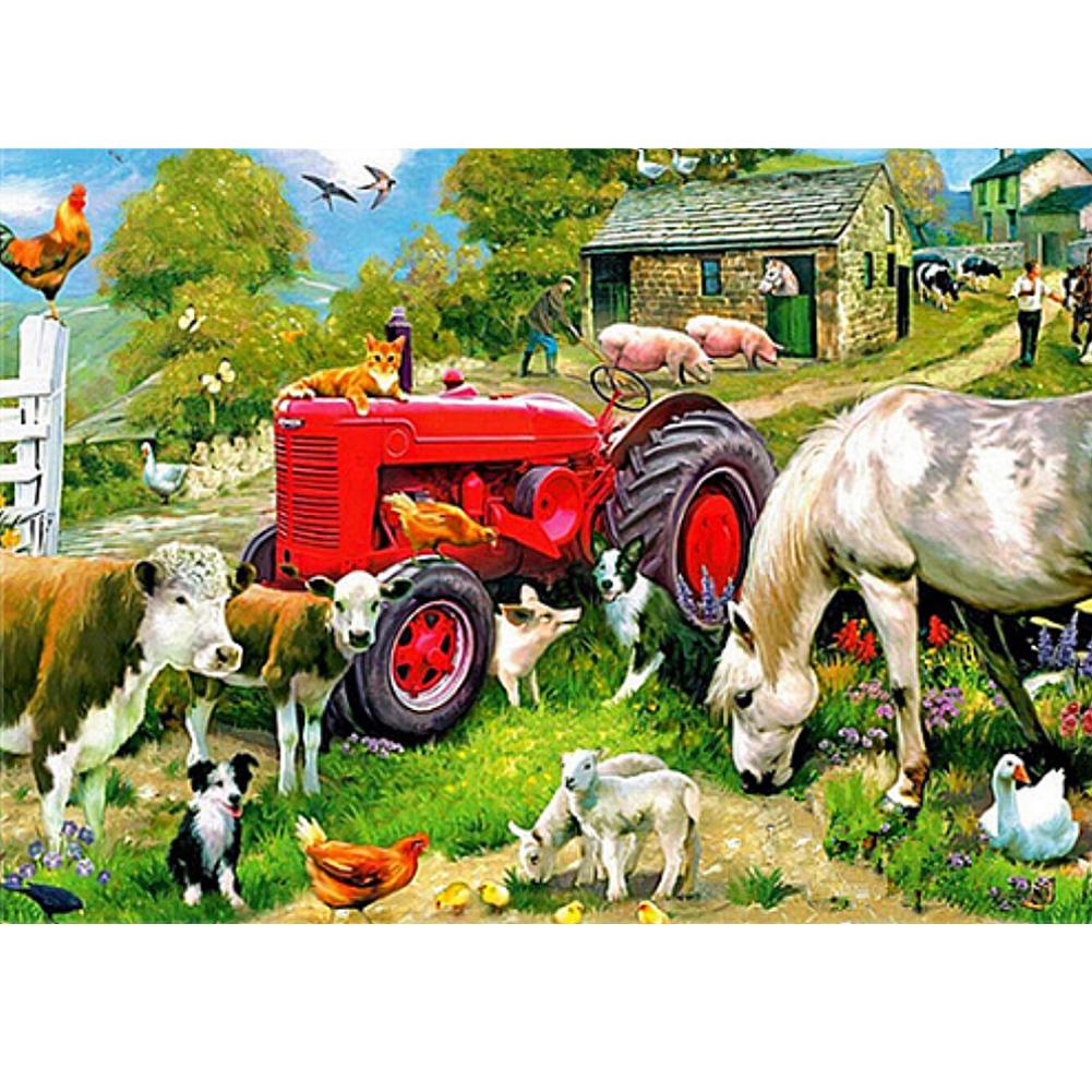 

40*30CM - Animals - Round Drill Diamond Painting, 501 Original
