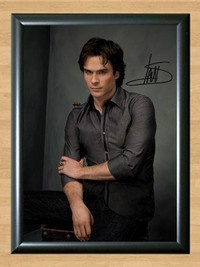 Ian Somerhalder Vampire Diaries Signed Autographed Photo Poster painting Poster Print Memorabilia A2 Size 16.5x23.4