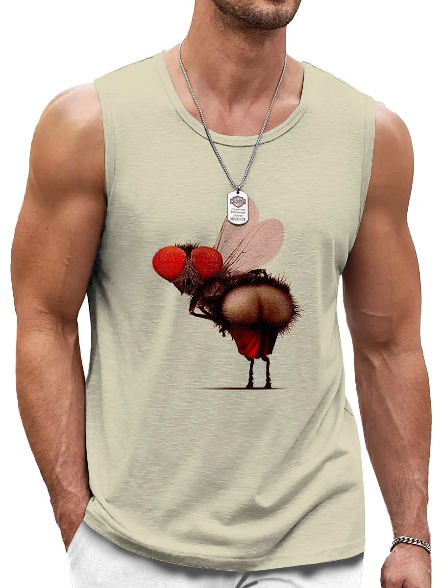 Fun Mosquito Print Casual Tank Top