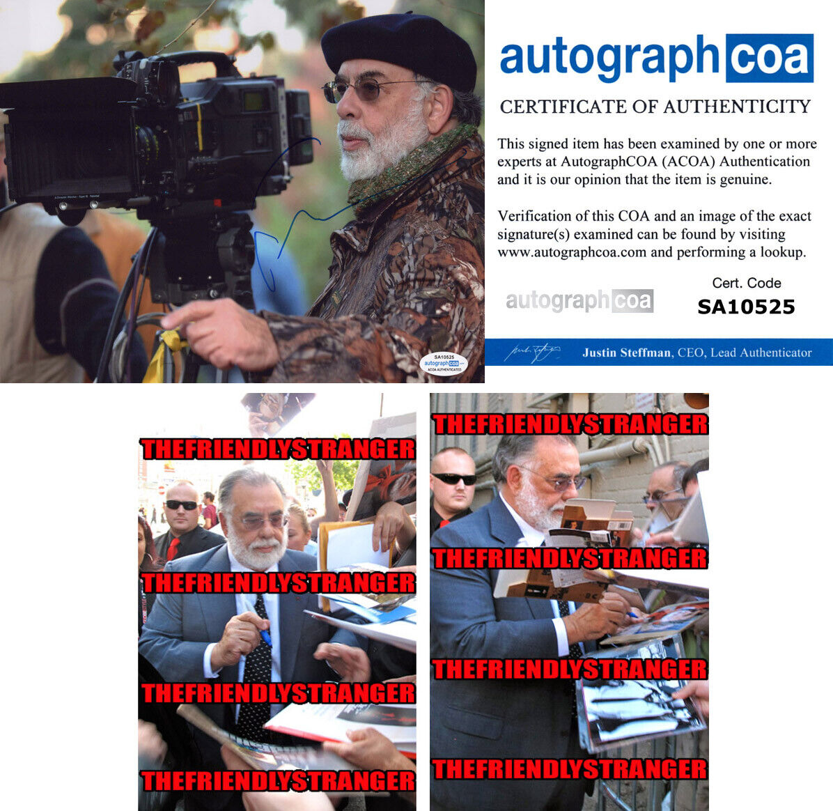 FRANCIS FORD COPPOLA signed Autographed 8X10 Photo Poster painting b PROOF - Director ACOA COA