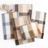 Classic Plaid Autumn Winter Tassel Shawl Scarf