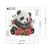 Panda avec rose-peinture diamant en forme spéciale-30 * 30cm