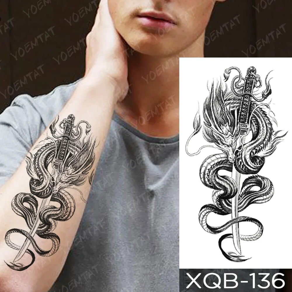 Waterproof Temporary Tattoo Sticker Old School Moth Butterfly Tatto Compass Flowers Wing Clock Body Art Arm Fake Sleeve Tatoo