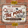 Personalized Pool Grilling Red The Tans Custom Classic Metal Signs