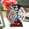 Diamond Painting Wooden Lion Moon Perpetual Calendar