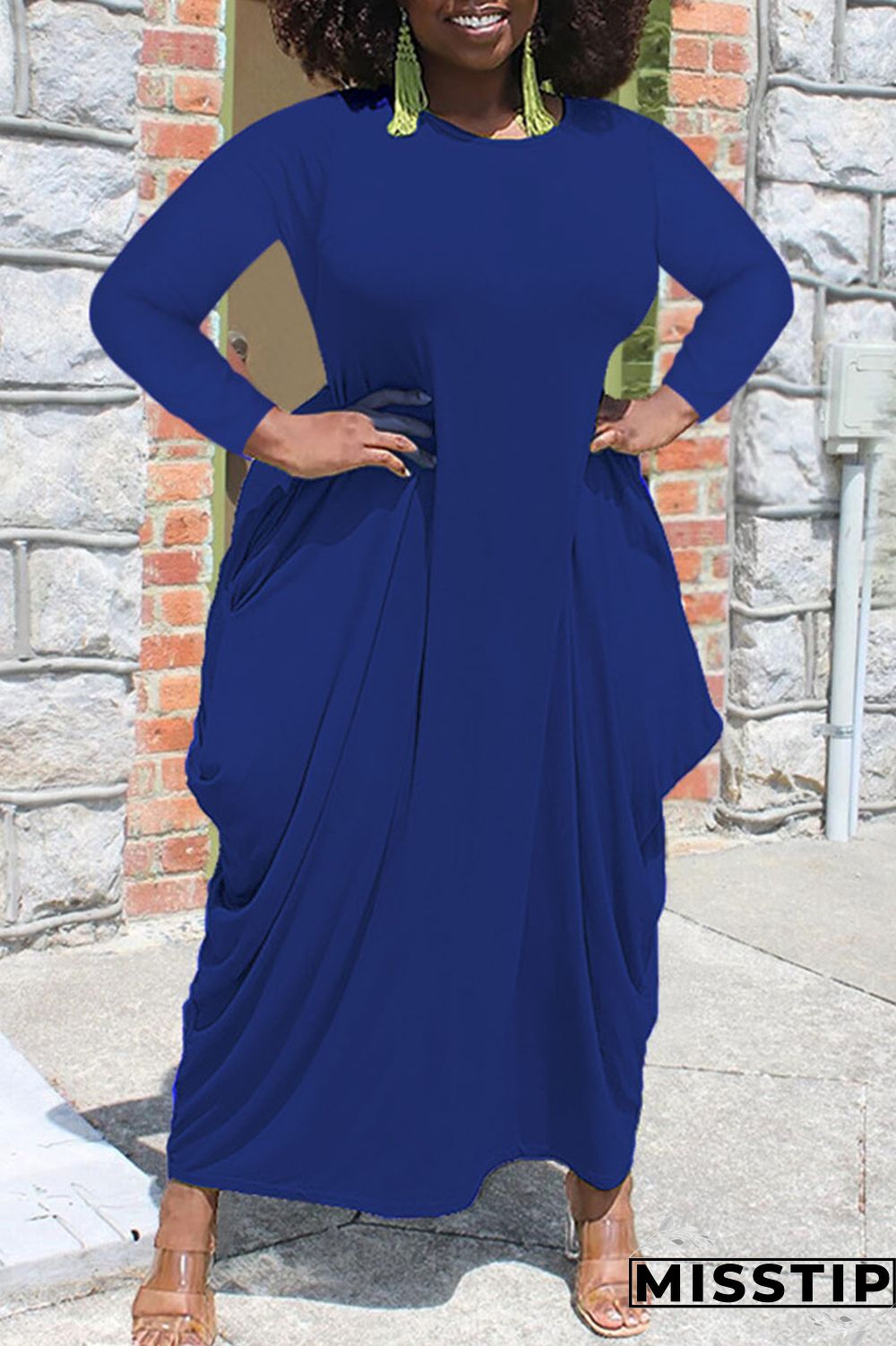 White Casual Solid Patchwork Asymmetrical O Neck Irregular Dress Plus Size Dresses