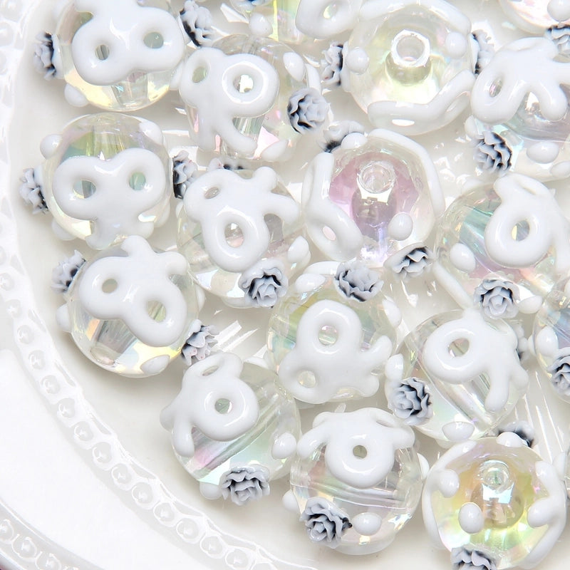 5 Pieces Summer New Heavy Oil Hand-Painted Beads Diy Beaded Diy Mobile Phone Chain Car Hanging Bag Hanging Chain Head Rope Beads