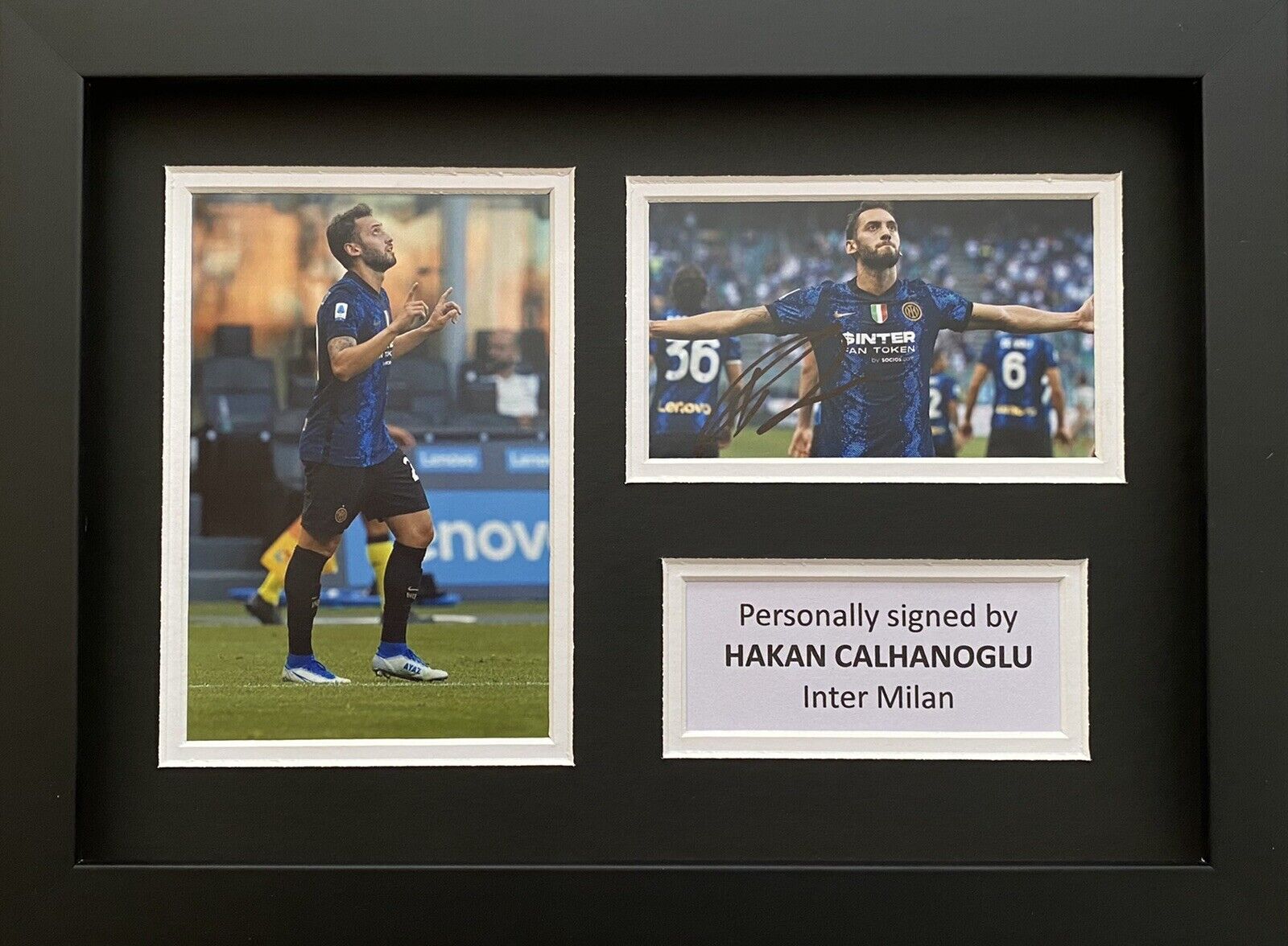 Hakan Calhanoglu Hand Signed Inter Milan Photo Poster painting In A4 Frame Display