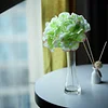 10 Flower Head and Stems | Lime/Pink Artificial Satin Hydrangeas, DIY Arrangement