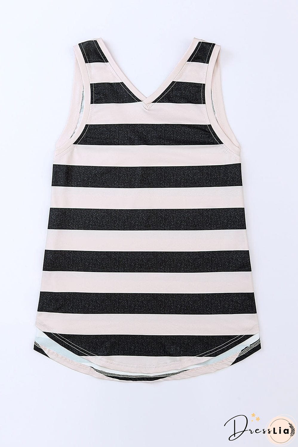 Cozy Striped Sleeveless V Neck Tank Top