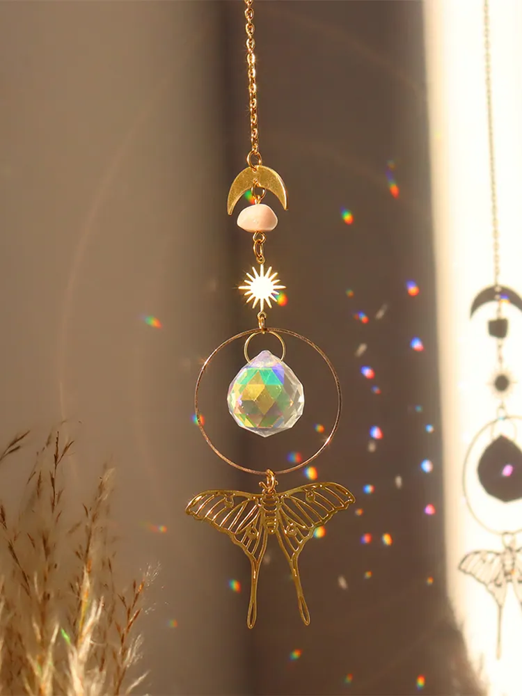 Crystal Wind Chime Prism Catchers Hanging Ornament Home Garden Decorations