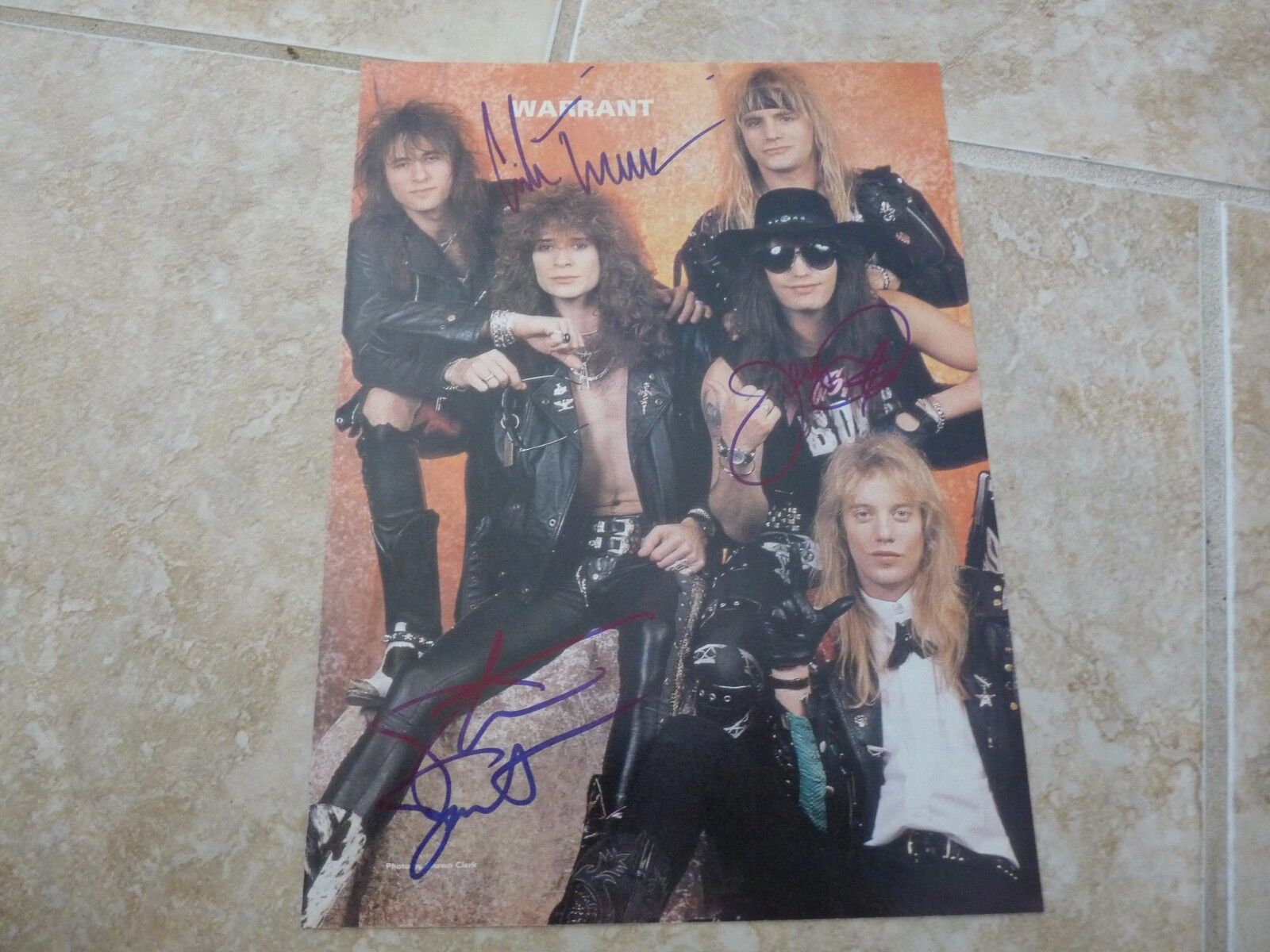 WARRANT Erik Jerry Steven Signed Autographed Magazine Page Photo Poster painting PSA Guaranteed