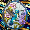 Combo Kit（4PCS)-Diamond Painting-DIY DIY Full Round Drill Hummingbird Stain Glass (30*30CM)