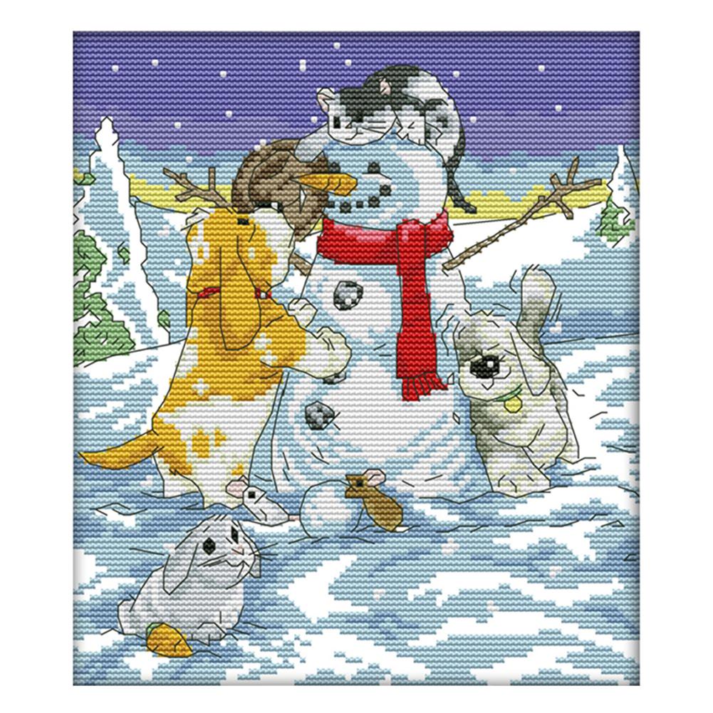 

Christmas buddies - 14CT Stamped Cross Stitch - 28*26cm, 501 Original