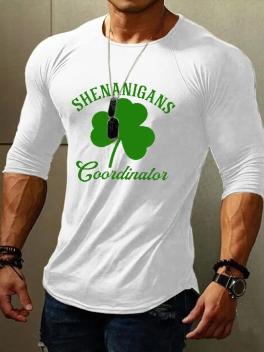 Men's Shenanigans Coordinator St. Patrick's Day Print Long Sleeve T-Shirt socialshop