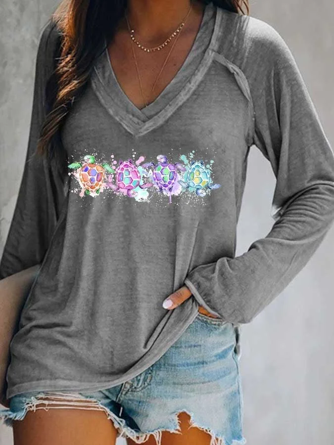 🔥Buy 3 Get 10% Off🔥Turtle Print Casual T-Shirt