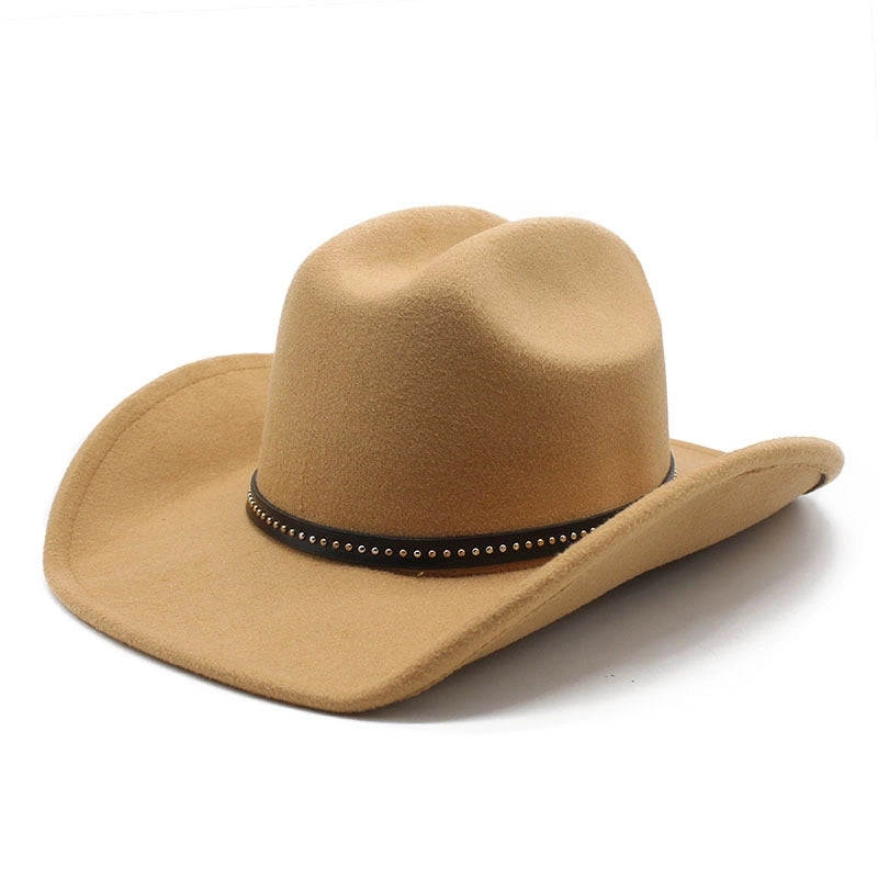 Retro British Coffee Woolen Hat Autumn And Winter Men’s And Women’s Western Cowboy Hat Big Brim Wide Brim Sun Hat Tide
