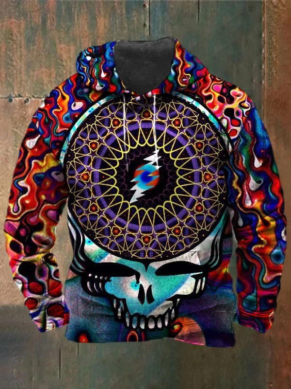 Unisex Skull Print Heavyweight Hoodies