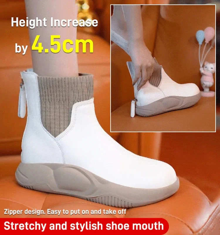 FRENCH THICK SOLE HEIGHTENING SHORT ELASTIC BOOTS[LAST DAY 50% OFF ]