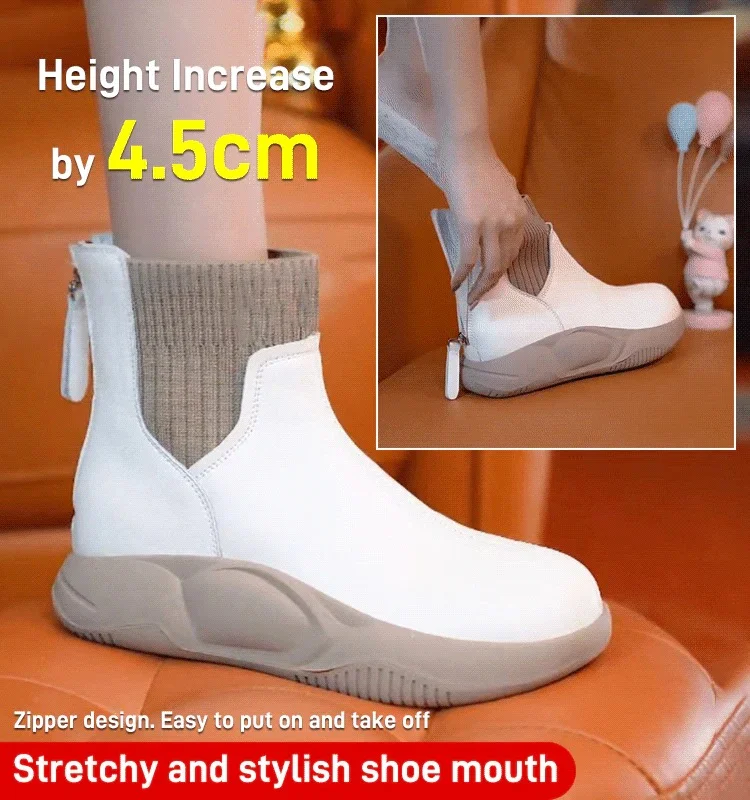 FRENCH THICK SOLE HEIGHTENING SHORT ELASTIC BOOTS【LAST DAY 50% OFF 】
