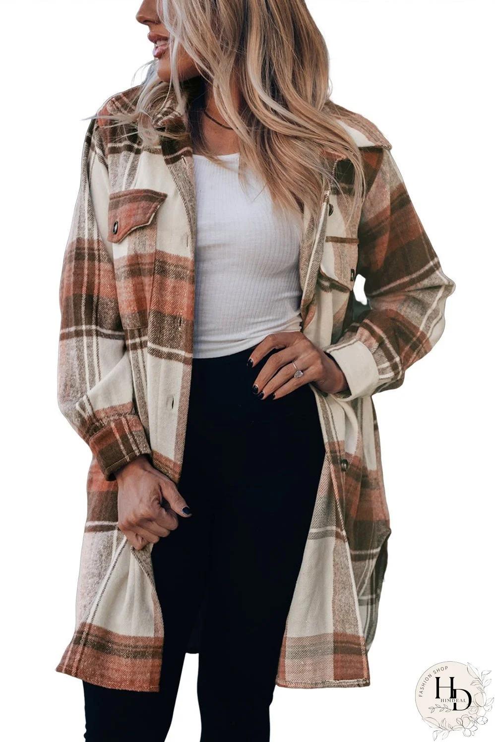 Warm Plaid Shirt Jacket for Fall