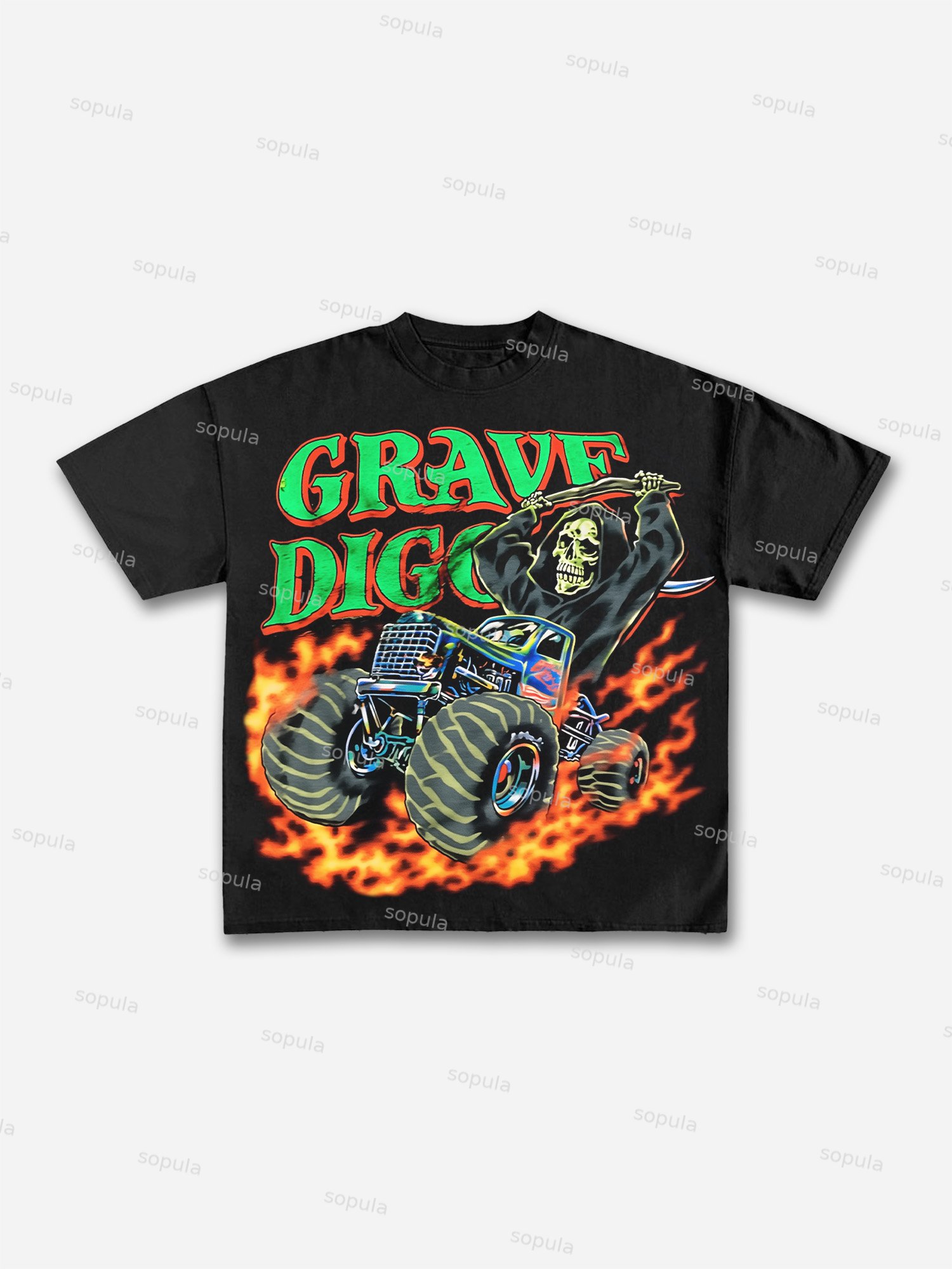 Ultra Rare Grave Digger Graphic Cotton T-shirt - Sopula｜Premium Graphic Tees & Graphic Clothing