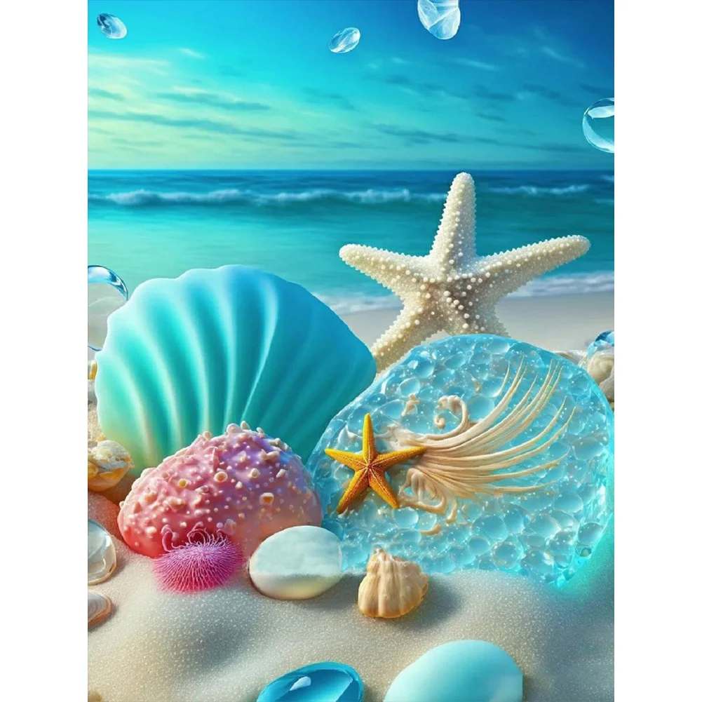 Full Round Diamond Painting - Seaside Starfish(30*40cm)