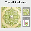 DIY Pearl Painting Green Mandala for Home Decor with Frame(30*30cm)