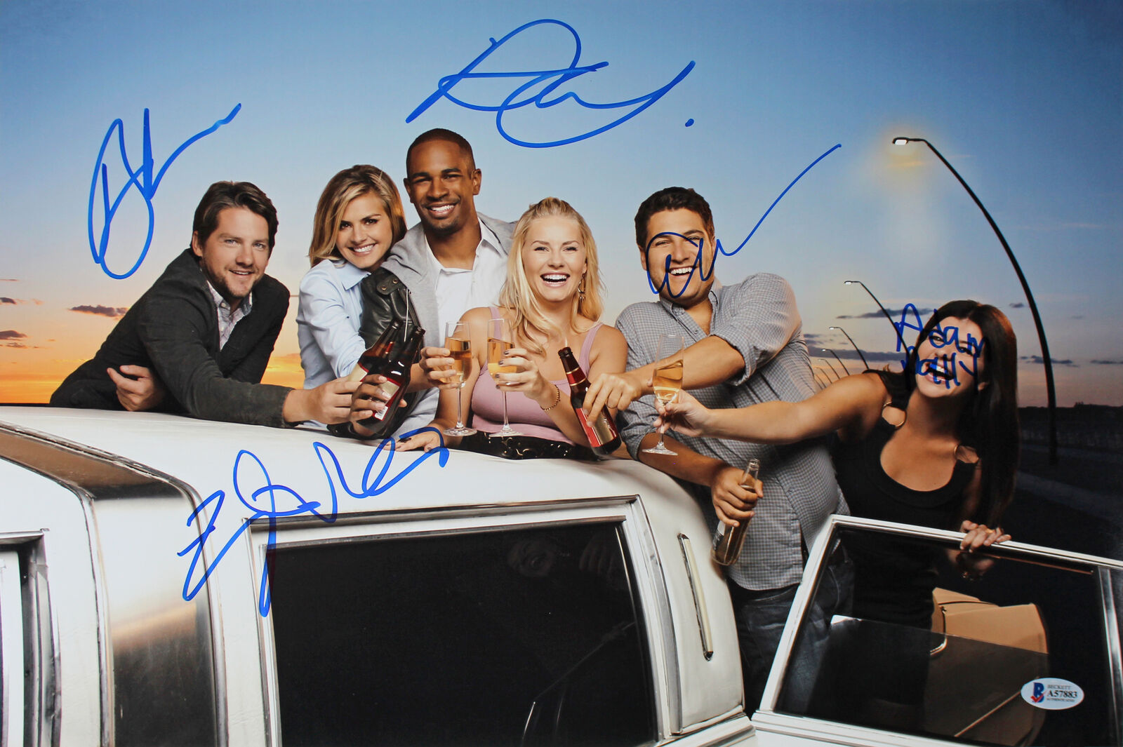 Happy Endings (5) Knighton, Pally, Wayans, Wilson & Coupe Signed 12x18 Photo Poster painting BAS