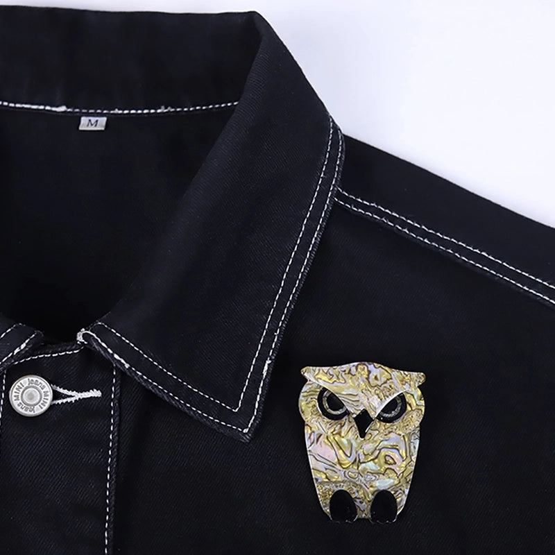 Retro Minimalist Pin Owl Arylic Stoving Varnish Unisex Brooches