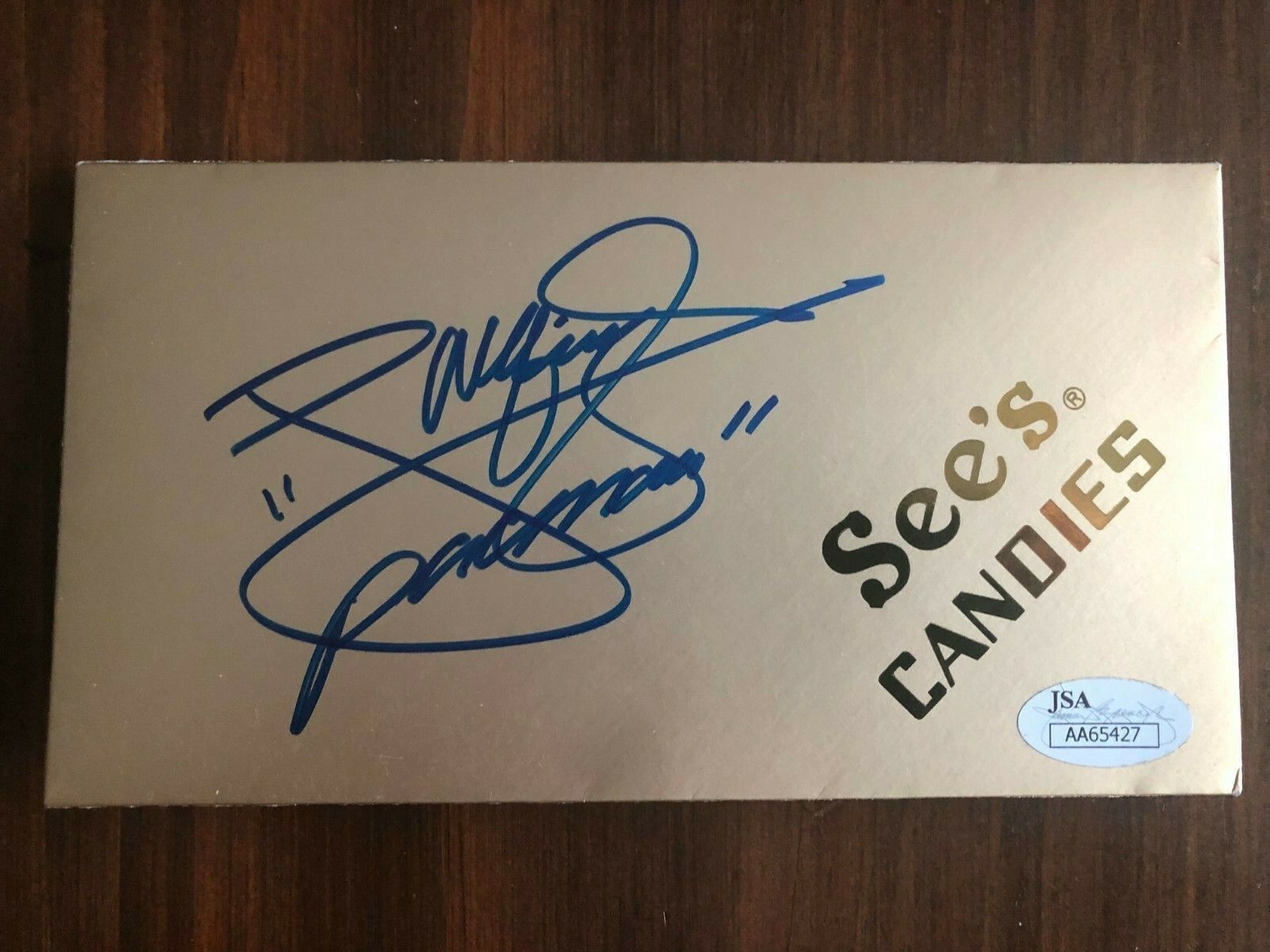 Manny Pacman Pacquiao Autographed Signed See's Candy Gold Envelope JSA Certified