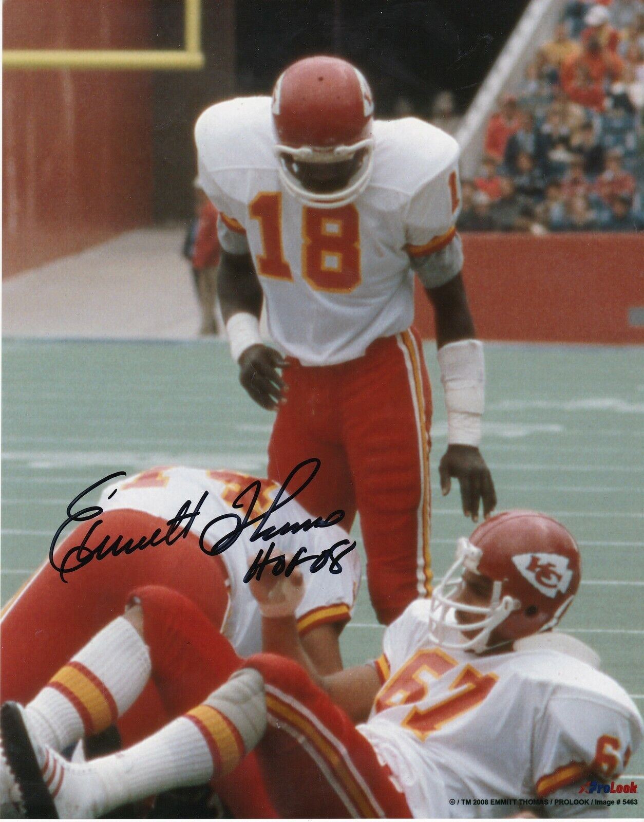 EMMITT THOMAS KANSAS CITY CHIEFS HOF 08 ACTION SIGNED 8x10