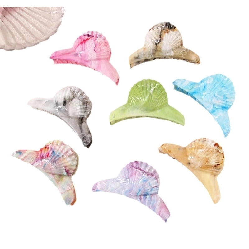 Women's Casual Minimalist Shell Rectangle Plastic Stoving Varnish Hair Claws2