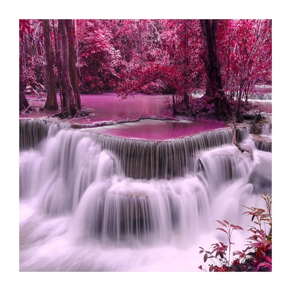 Full Round/Square Diamond Painting -  Purple Forest Waterfall