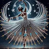 Belle jupe danseuse fille-partielle sp&eacute;ciale diamant peinture-30 * 30cm