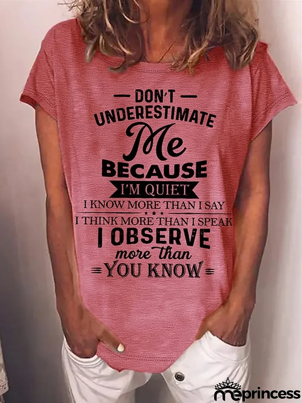 Women's T shirt Tee Letter Text Daily Weekend Black Red Blue Print Short Sleeve Basic Round Neck Regular Fit