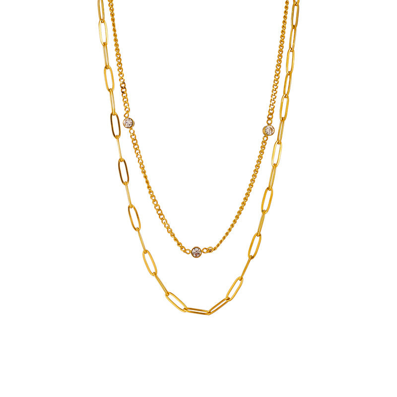 Chain Geometric Titanium Steel Electroplating Necklaces